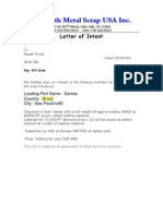Earth Metal Scrap USA Inc.: Letter of Intent