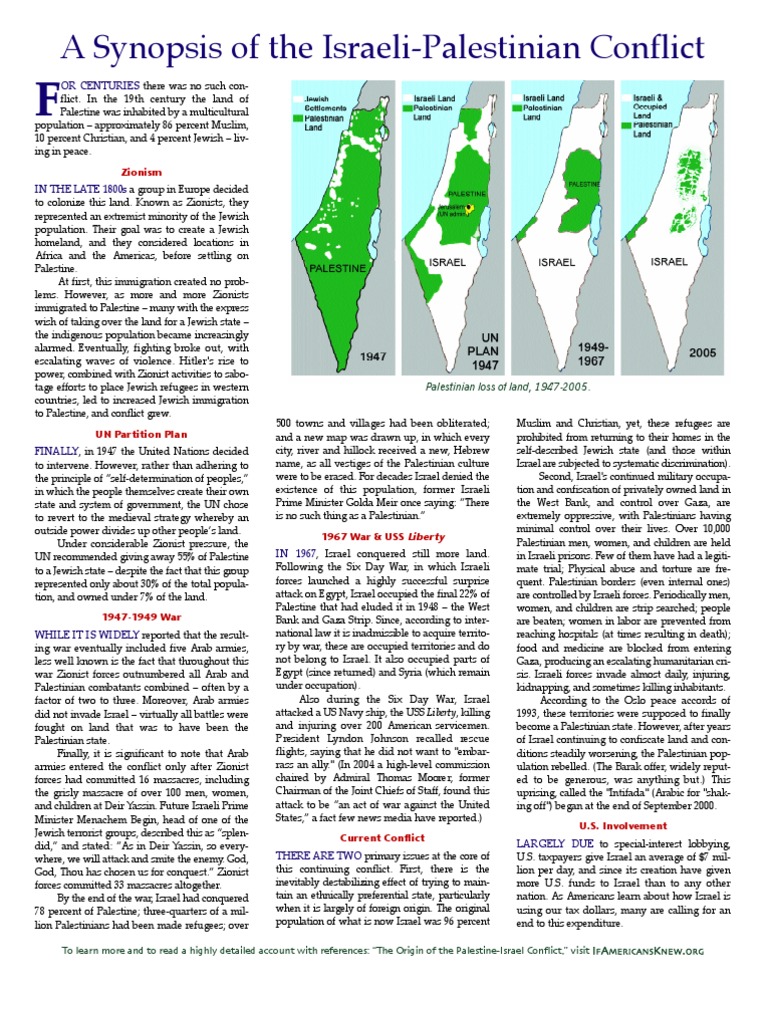 History of the Israeli-Palestinian Conflict | PDF | Zionism | Mandatory ...