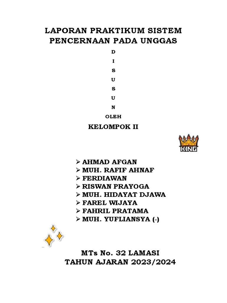Laporan Praktikum Sistem Pencernaan Pada Unggas | PDF