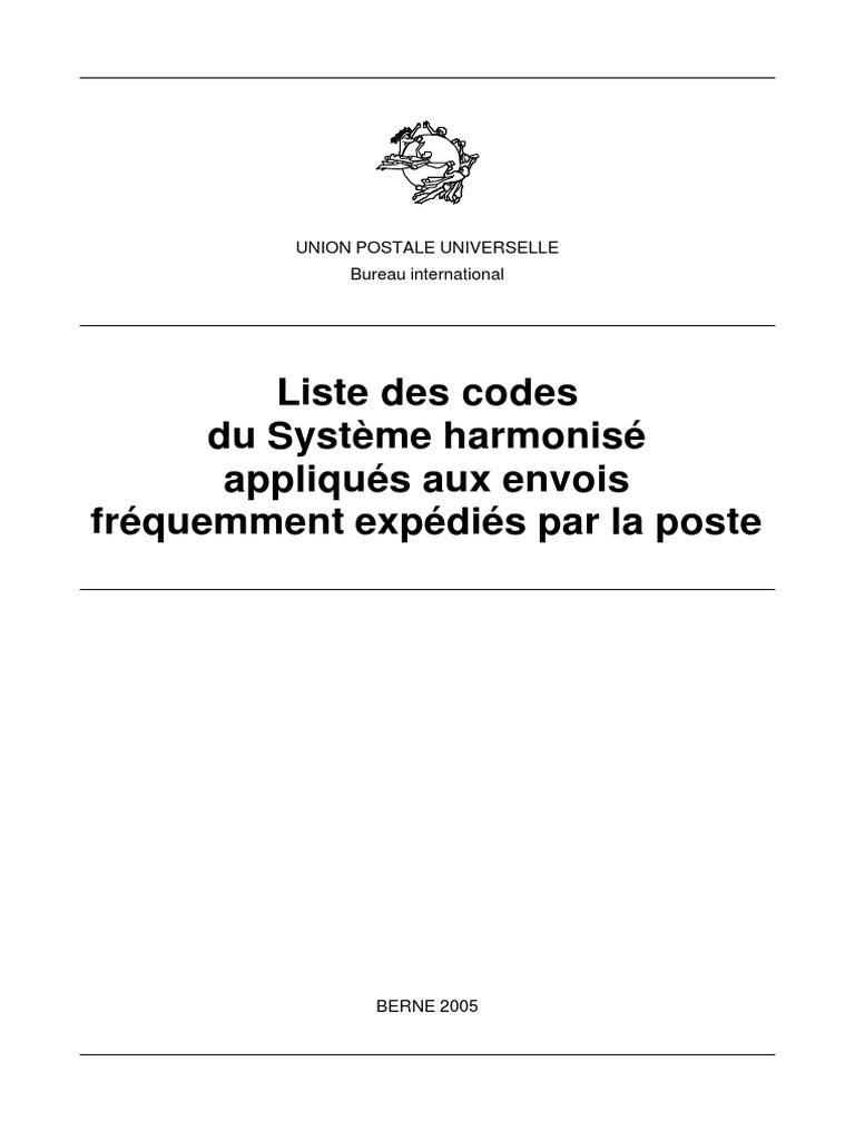Codes S.H. pour envois postaux 2005 | PDF | Jus | Régime et nutrition