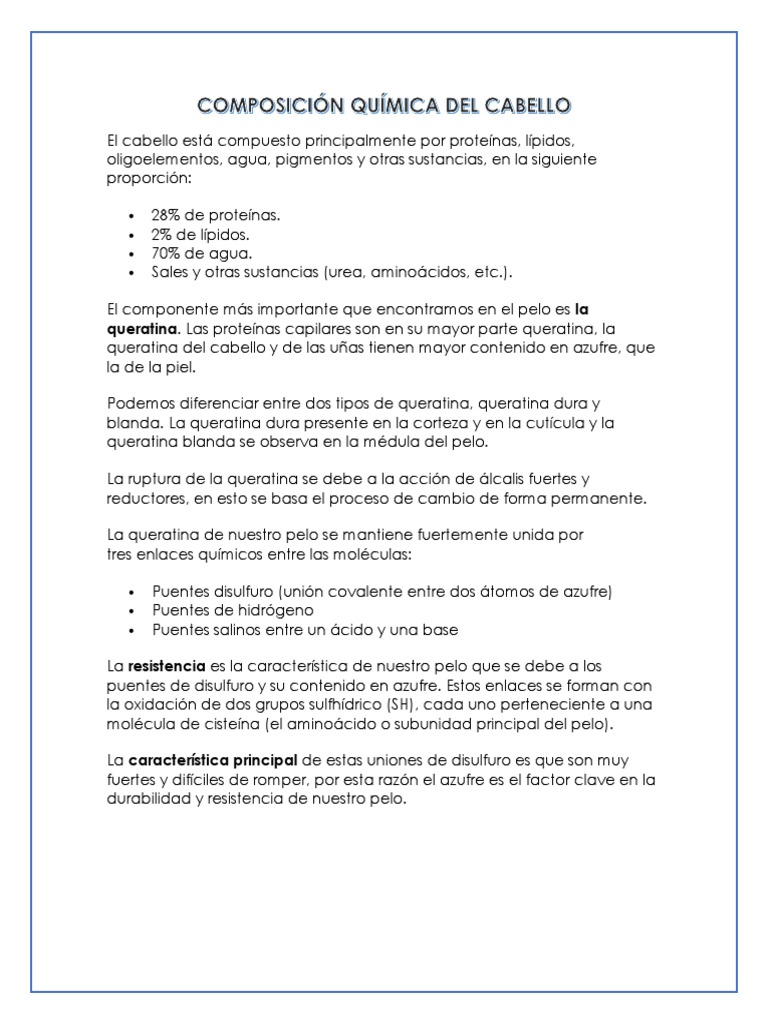 Composicion Quimica Del Cabello | PDF