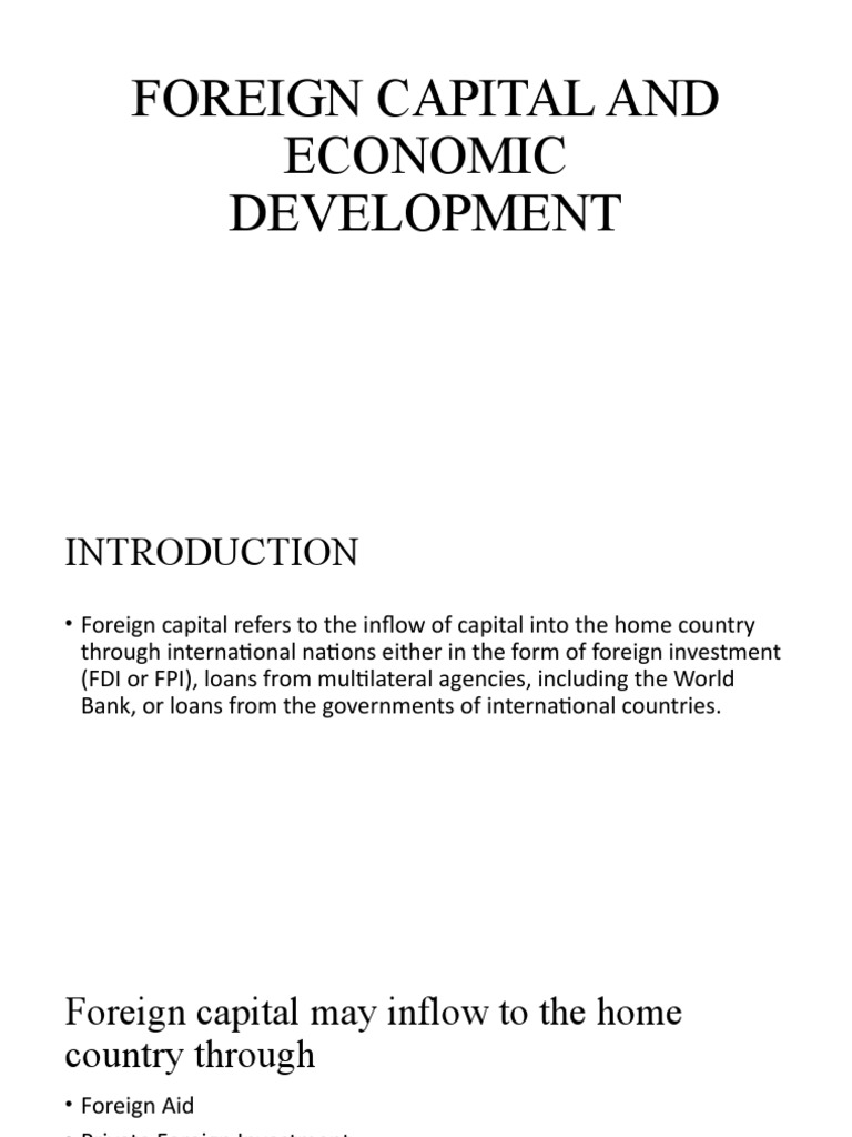 Foreign Capital And Economic Development Pdf Foreign Direct