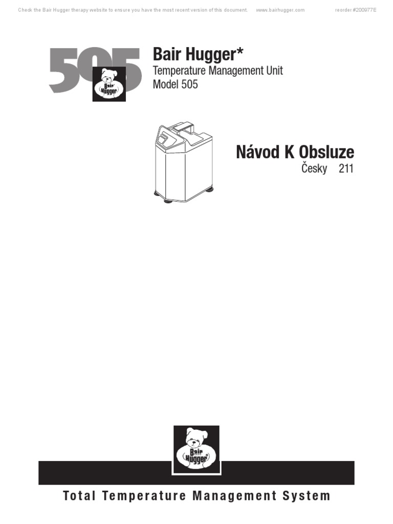 Bair Hugger Temperature Management Unit Model 505 PDF