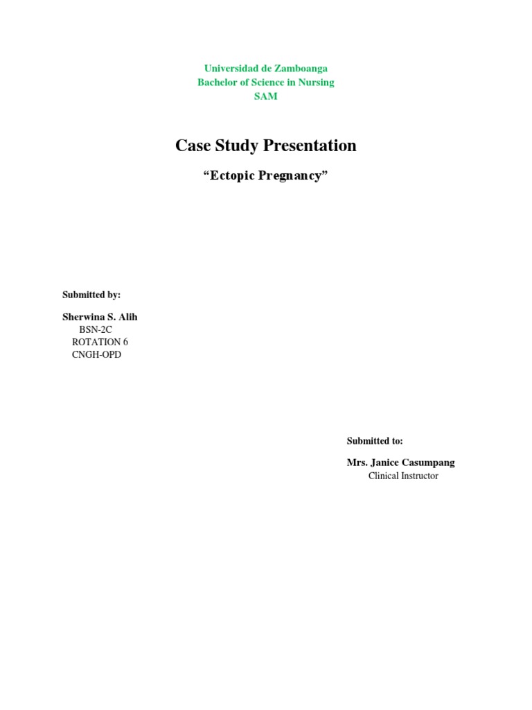 Case Study Presentation: "Ectopic Pregnancy" | PDF | Uterus | Human
