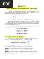 Lesson 1C. Degrees To Radians Measure or Vise Versa