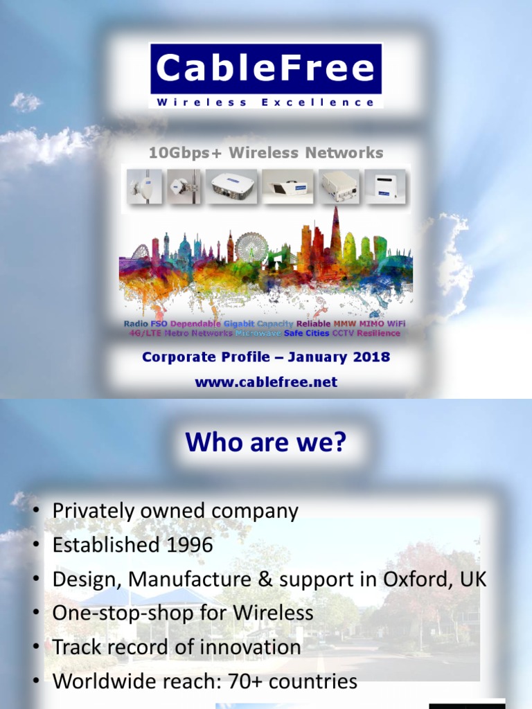 CableFree Corporate Profile 2018 | PDF | Extremely High Frequency ...