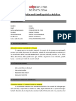 Formato Informe Psicodiagnóstico Adultos UDP WAIS IV + BFQ 