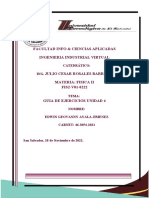 Guía de ejercicios de Física II sobre procesos termodinámicos