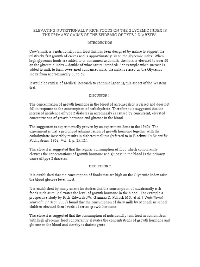 Glycemic Index and Type 2 Diabetes Link | PDF | Glycemic Index ...