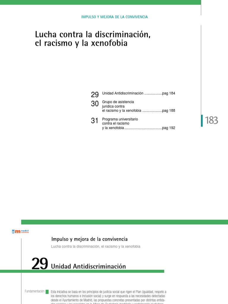 MADRID - Programa de Lucha Contra La Discriminación, El Racismo y La ...