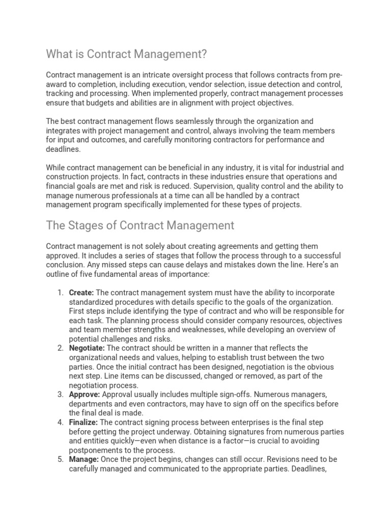 Contract management software benefits pdf project management cost