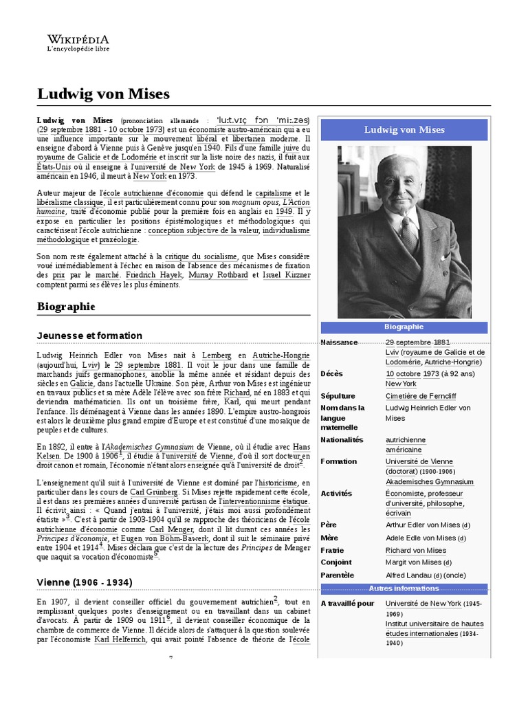Ludwig von Mises : Économiste influent | PDF | Économie | Économie