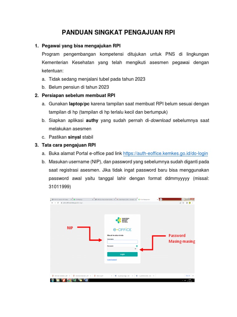 Panduan Singkat Pengajuan Rpi | PDF