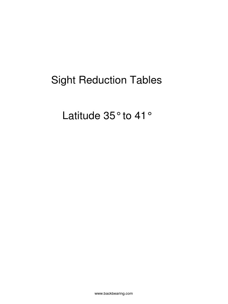 Sight Reduction Tables PDF Latitude Navigation