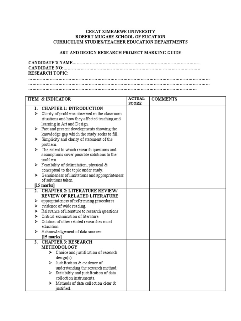 Assessment of an Art and Design Research Project at Great Zimbabwe ...