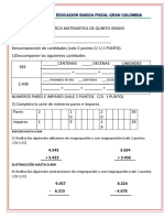 Prueba de Diagnostico Matematica 5 To