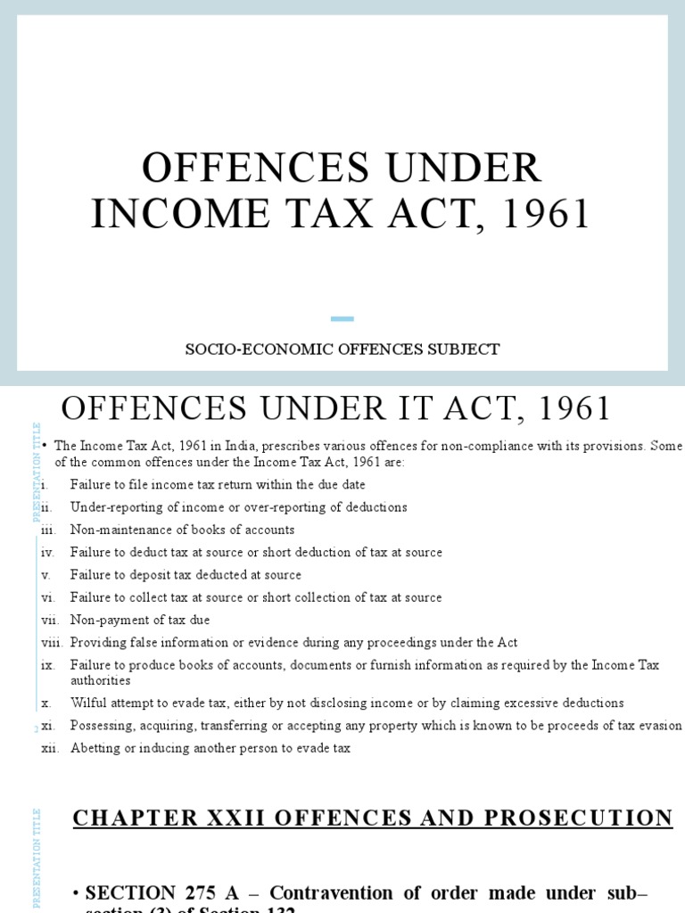 Tax Law 1961