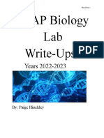 Ap Bio Lab Write-Ups From 2022-2023