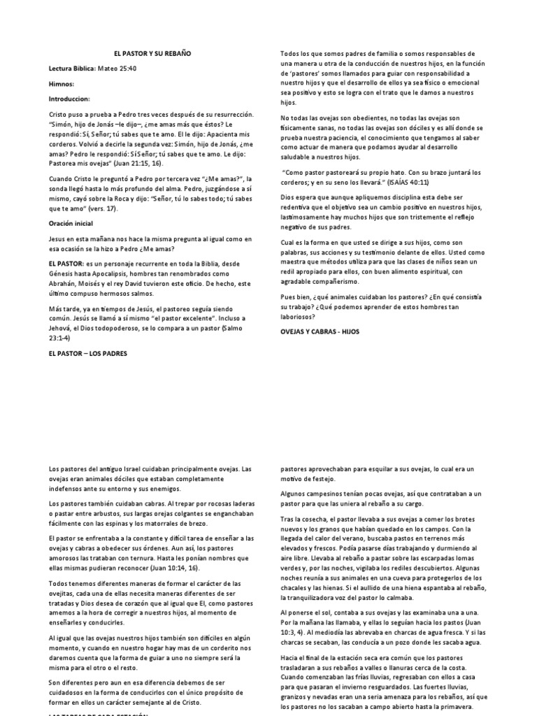 El Pastor y Su Rebaño: Guía Espiritual | PDF | Oveja | Cabra