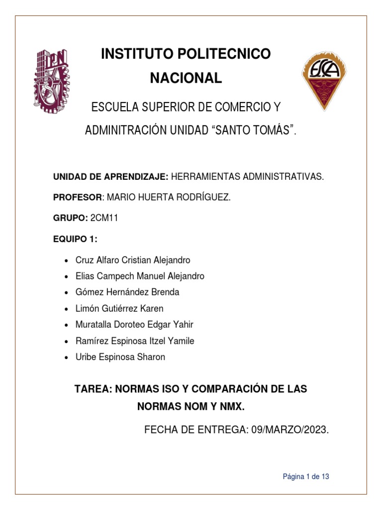 Normas Iso, Nom y NMX | PDF | Calidad (comercial) | Iso 9000