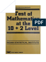 Test of Mathematics at The 10 2 Level Indian Statistical Institute Isi B Stat Entrance Test Exam Ewp East West Press Useful For Kvpy Rmo Inmo Imo Mathematics Olympiads PDF PDF Free