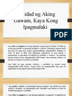 Kalidad NG Aking Gawain, Kaya Kong Ipagmalaki