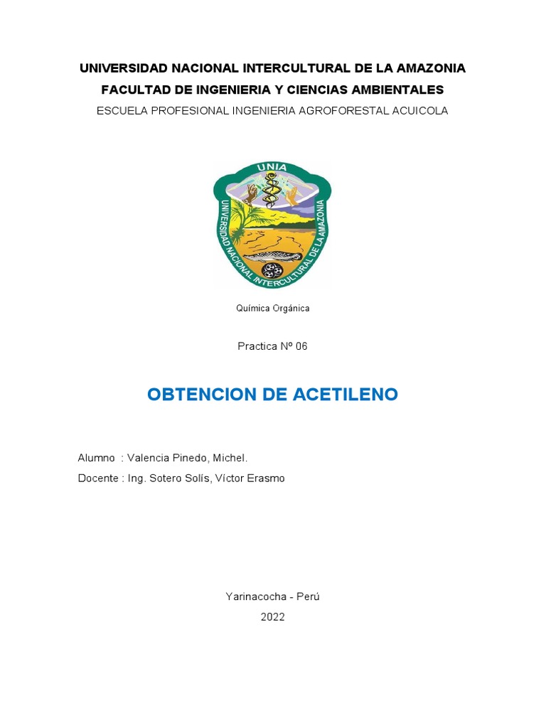 Obtencion De Acetileno Pdf Agua Dióxido De Carbono