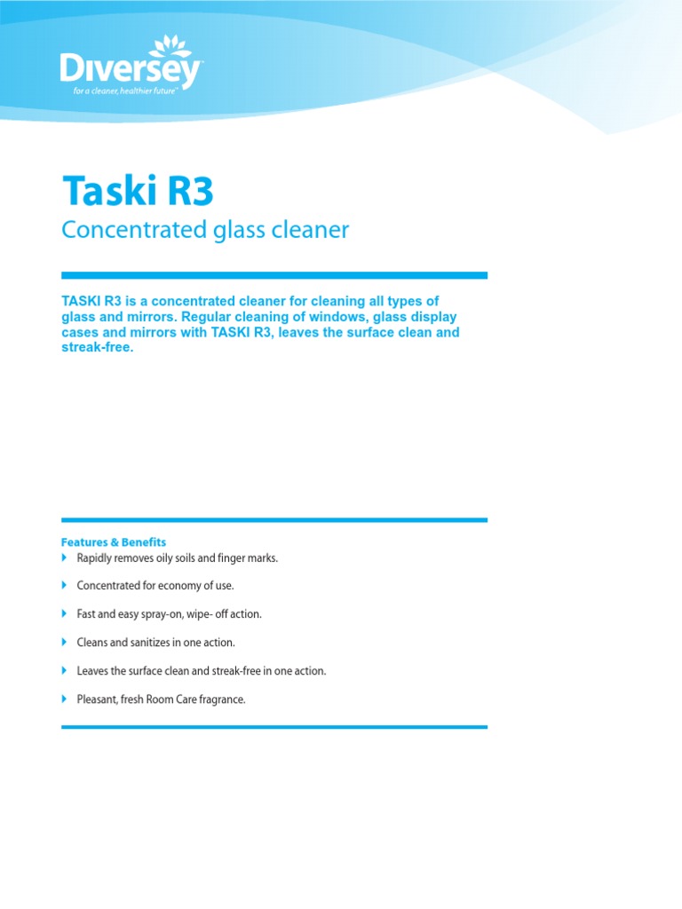 Taski R3: Concentrated Glass Cleaner | PDF