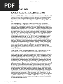 W.E.B. Dubois, I Won't Vote