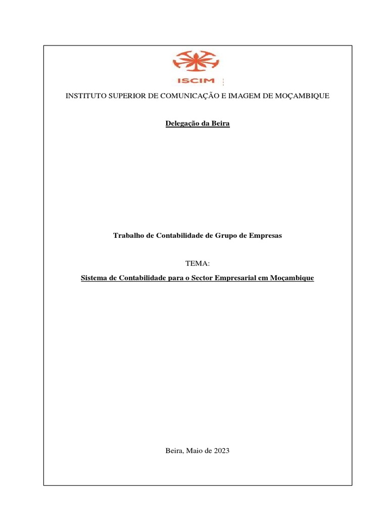 Sistema de Contabilidade para o Sector Empresarial em Moçambique | PDF