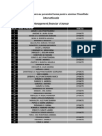Tabel Masteranzi Care Au Prezentat Tema Pentru Seminar Fiscalitate Internationala Management Financiar Si Bancar
