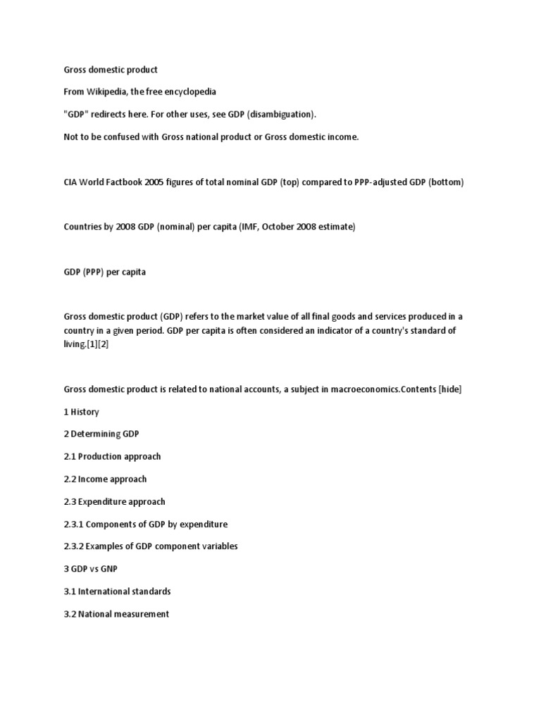 Understanding Gross Domestic Product (GDP) | PDF | Gross Domestic ...