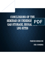 Conclusions Underground Storage of Gas Seminar Sibiu