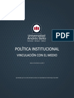 Politica de Vinculacion Con El Medio Universidad Andres Bello