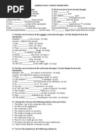 Simple Past Tense Exercises