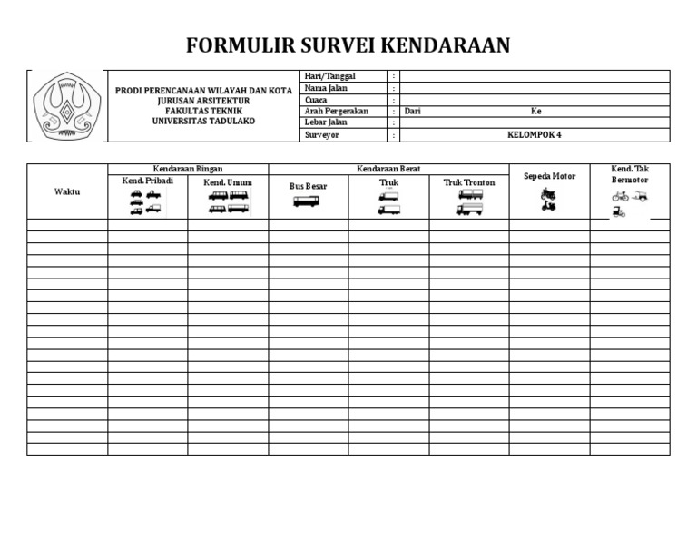 Formulir Survei Kendaraan PDF