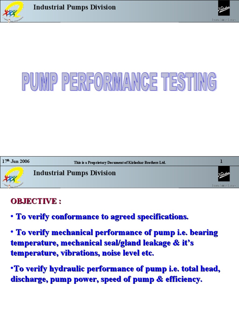 Pump testing presentation pdf pressure measurement pump