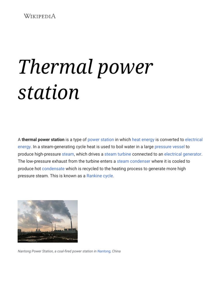 Thermal power station - Wikipedia