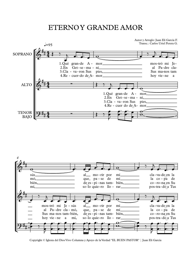 Eterno y Grande Amor - Partitura | PDF