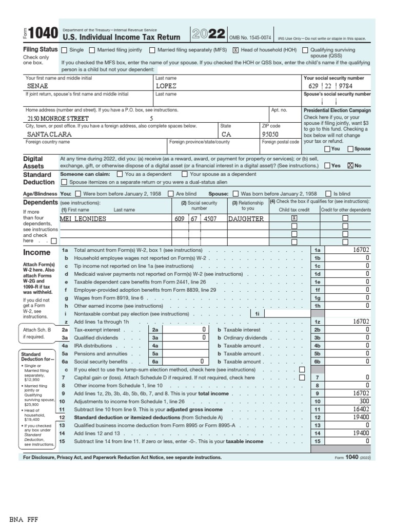 2022 IRS Form 1040 Overview | PDF | Irs Tax Forms | Tax Deduction
