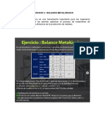 MSC Ejercicio 2 Balance Metalurgico