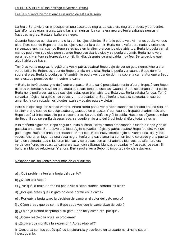 La Bruja Berta-Tarea | PDF | Novela negra, policíaca y suspenso