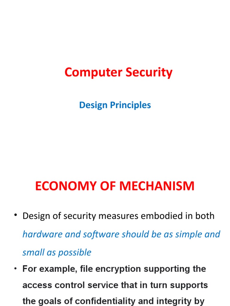 Design Principles | PDF | Access Control | Security