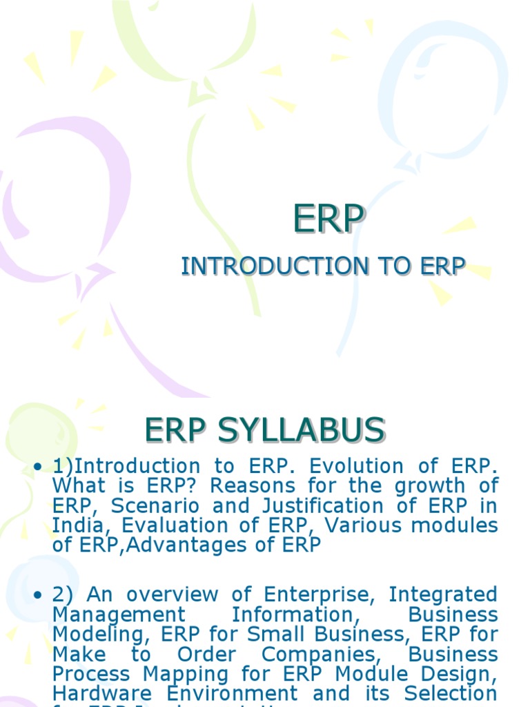 Comprehensive ERP Overview and Benefits | PDF