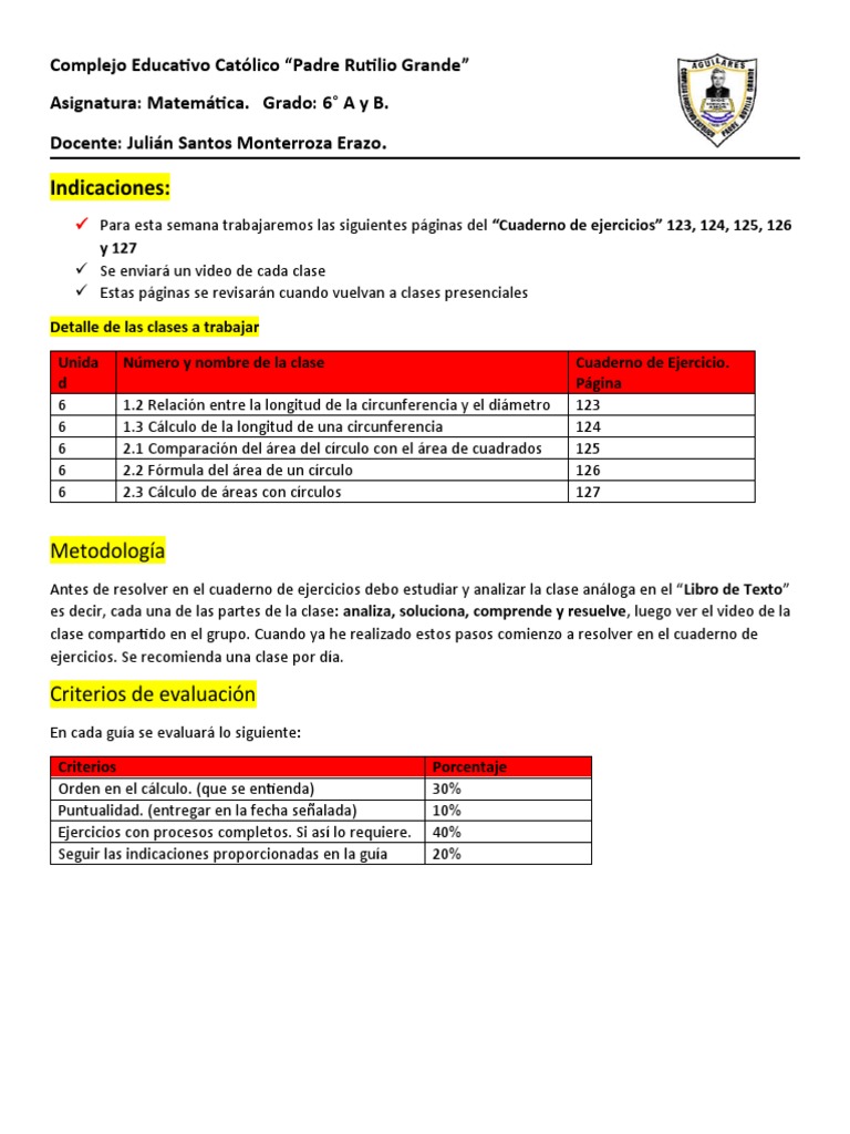 Clase de Mate 6 Grado | PDF