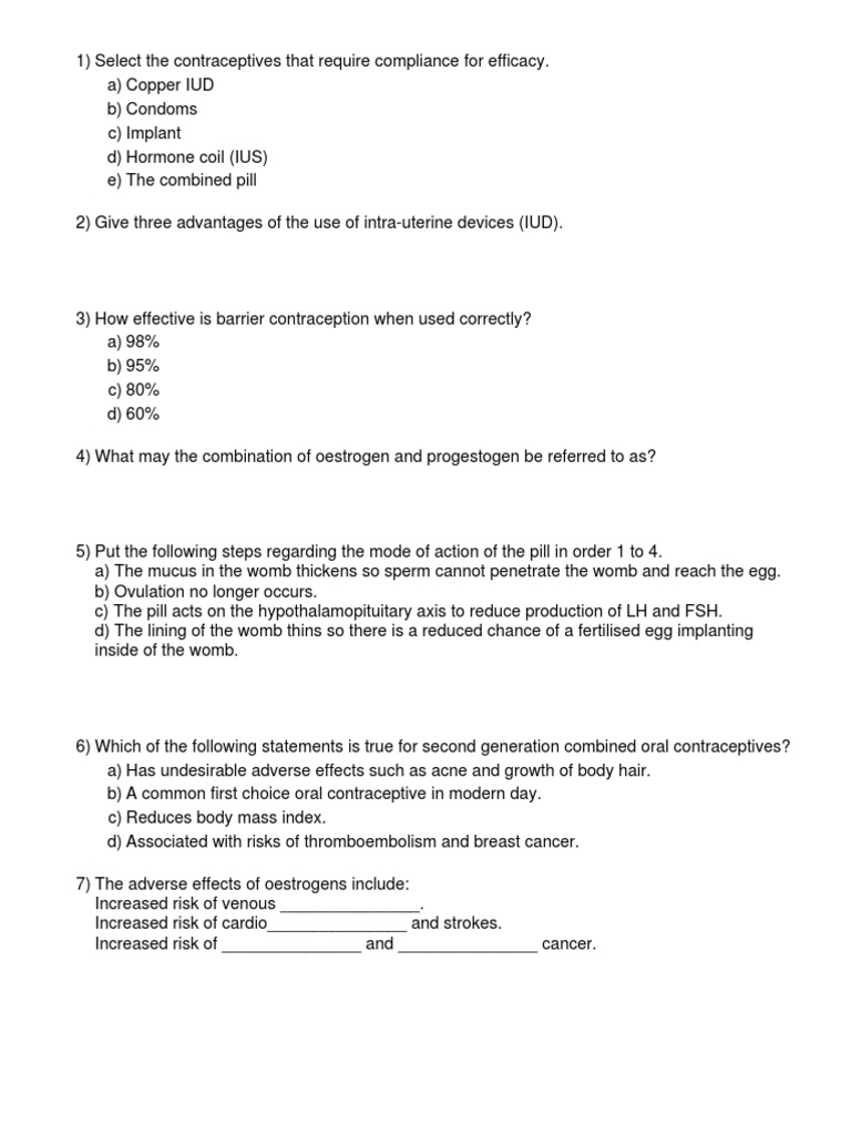 Contraception & Hormone Therapy Guide | PDF | Combined Oral ...