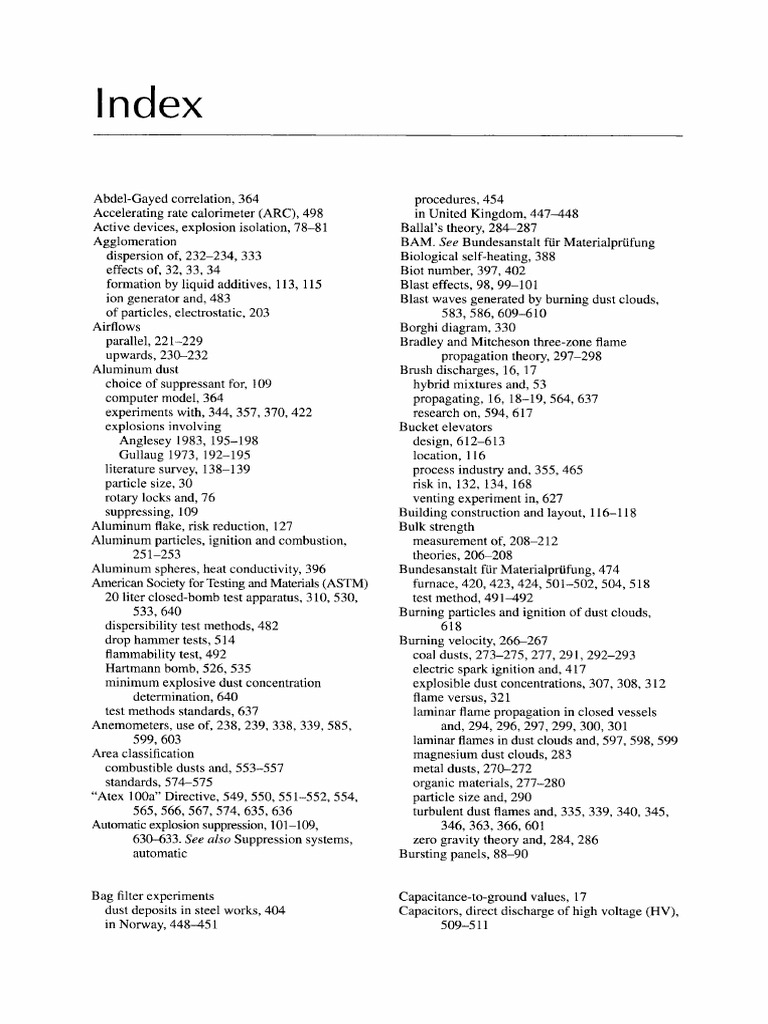 Index 2003 Dust Explosions in The Process Industries PDF Combustion