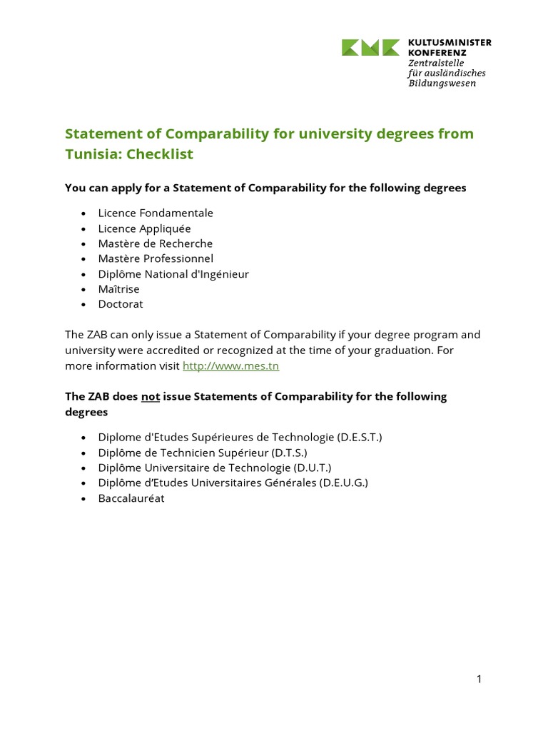 ZAB Statement of Comparability Guide | PDF | Academic Degree | Diploma