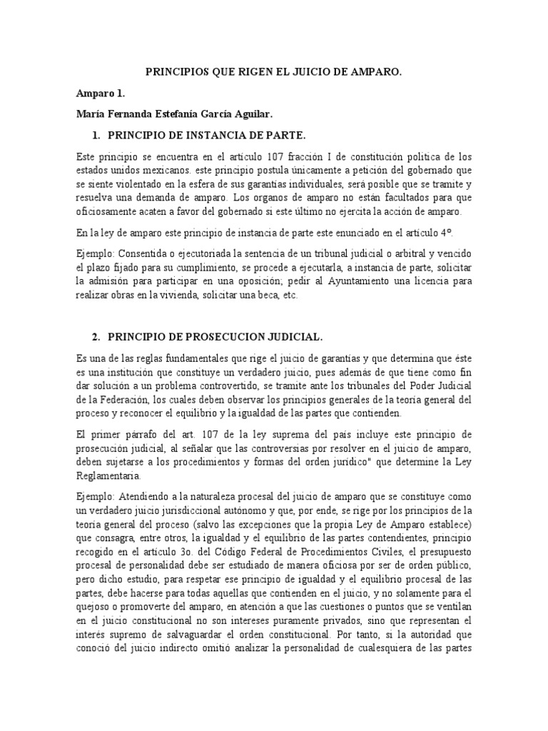 Principios Que Rigen El Juicio de Amparo | PDF