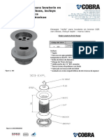 Desagüe "Rejilla" para Lavatorio en Bronce DZR Con Rebose, Incluye Tapón - Marca Cobra Especificaciones Técnicas